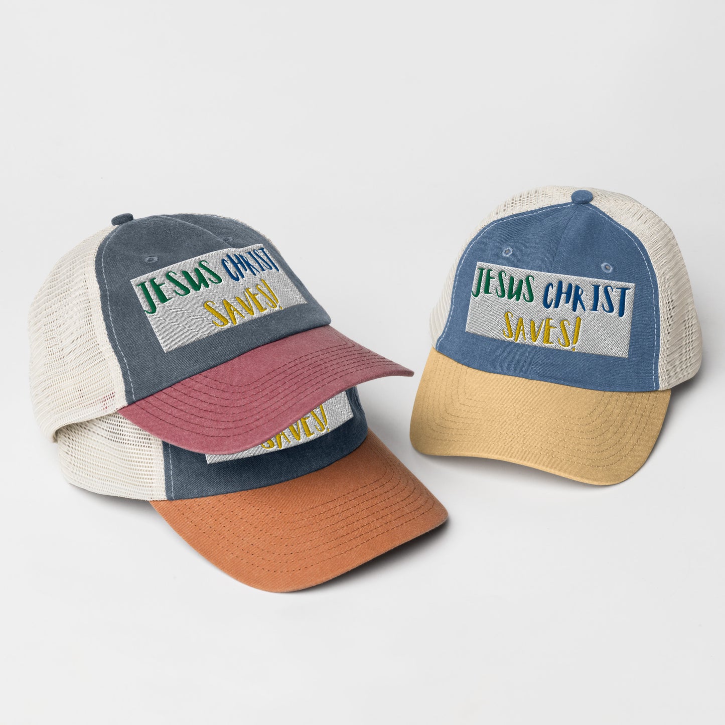 By Faith Jesus Christ Saves Pigment-Dyed Cap
