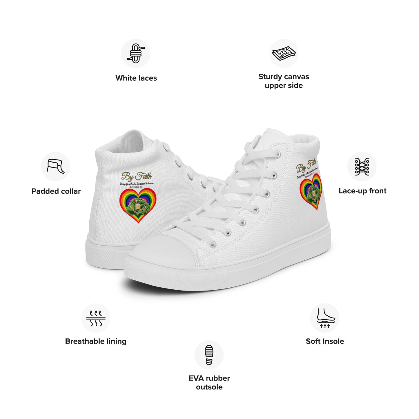 By Faith Women’s High Top Canvas Shoes