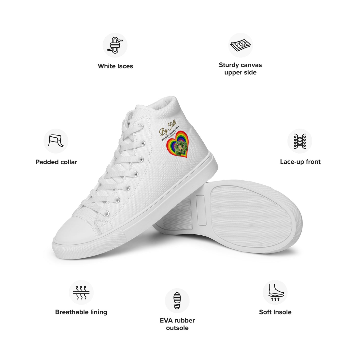 By Faith Women’s High Top Canvas Shoes