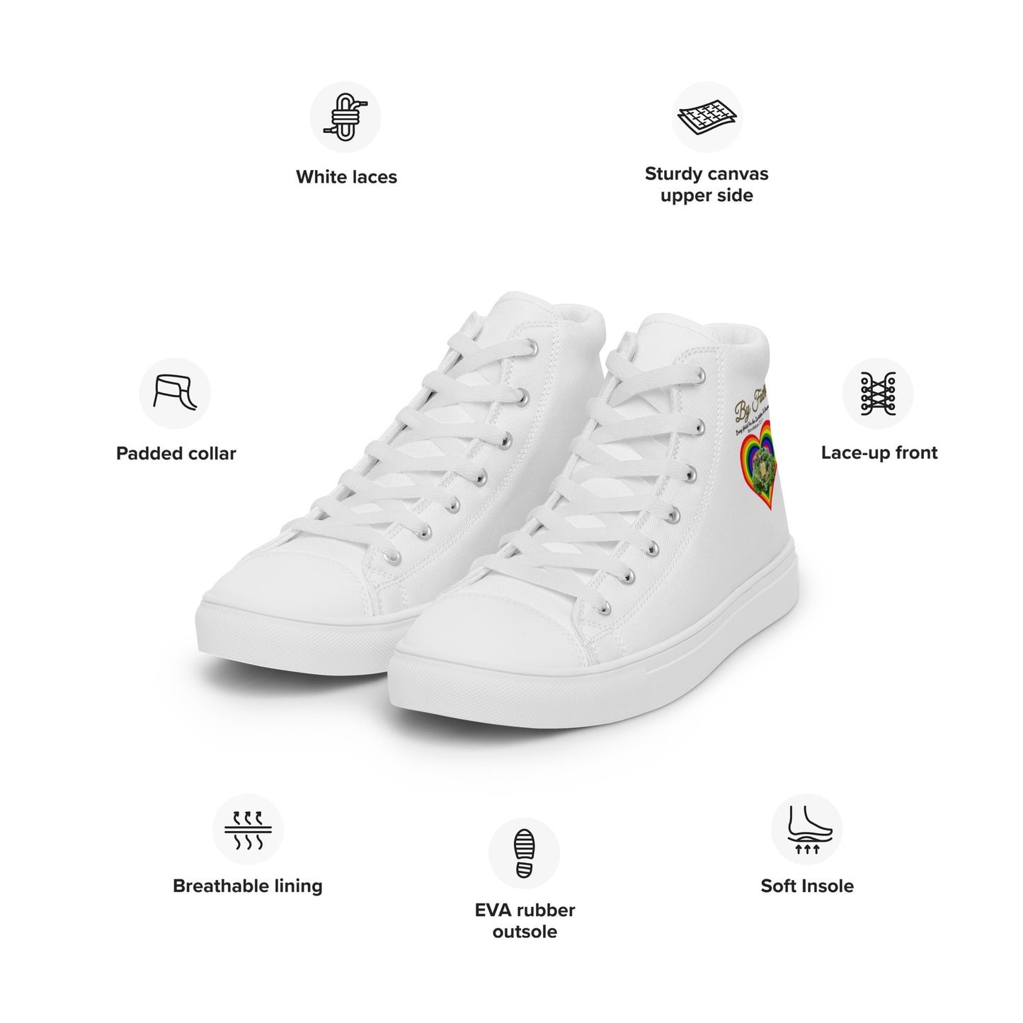 By Faith Women’s High Top Canvas Shoes