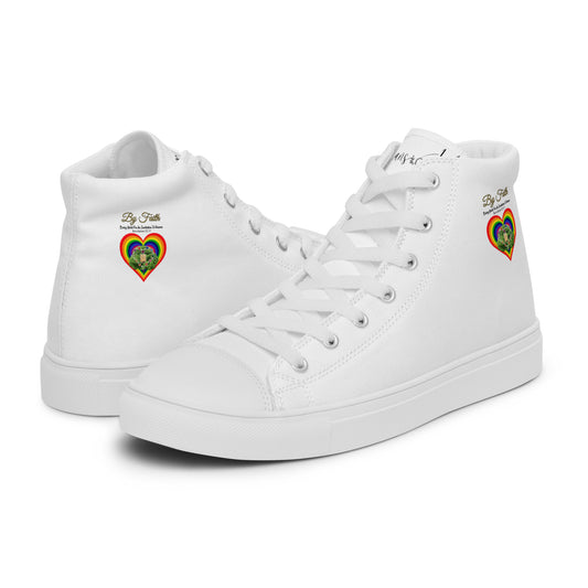 By Faith Romans 1:17 Women’s High Top Canvas Shoes